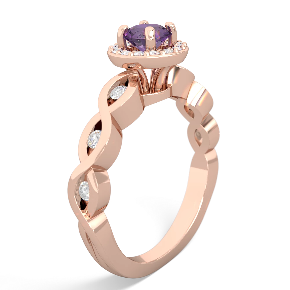 Amethyst Infinity Halo Engagement 14K Rose Gold ring R26315RH