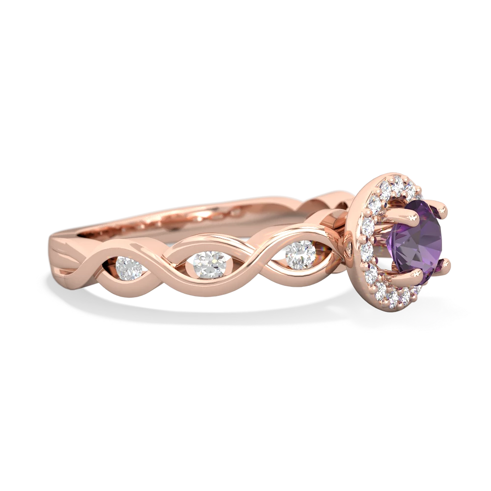 Amethyst Infinity Halo Engagement 14K Rose Gold ring R26315RH