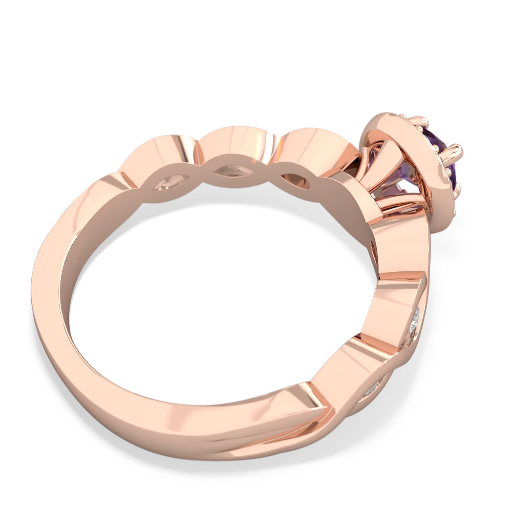 Amethyst Infinity Halo Engagement 14K Rose Gold ring R26315RH