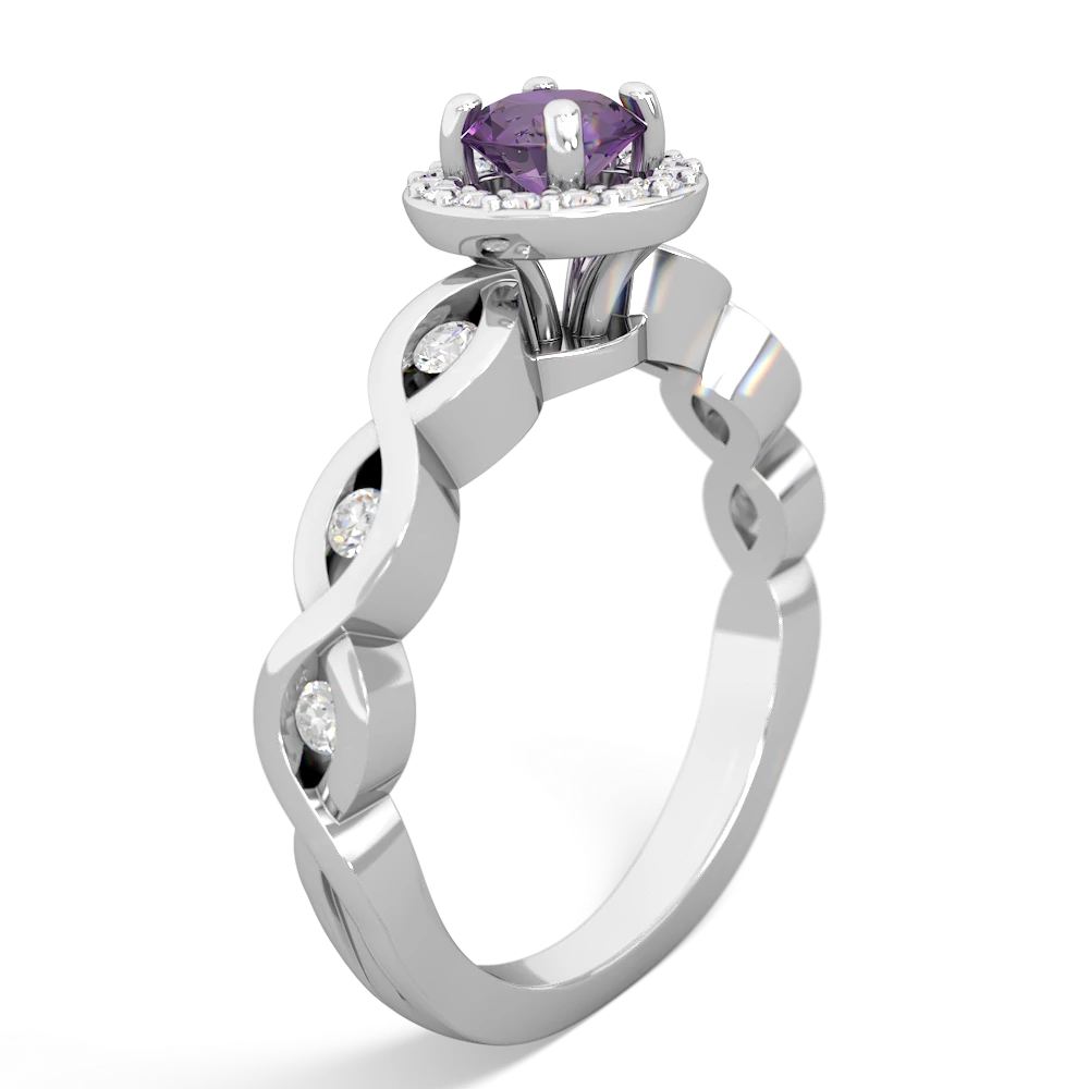Amethyst Infinity Halo Engagement 14K White Gold ring R26315RH
