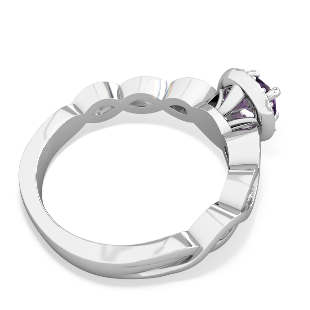 Amethyst Infinity Halo Engagement 14K White Gold ring R26315RH