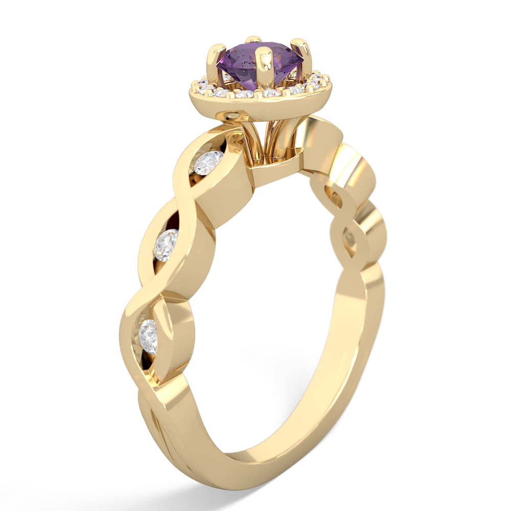 Amethyst Infinity Halo Engagement 14K Yellow Gold ring R26315RH