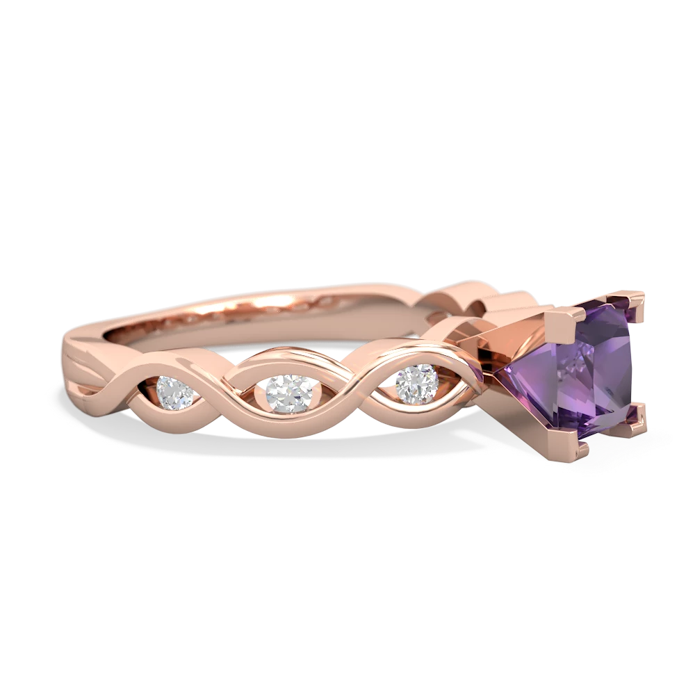 Amethyst Infinity 5Mm Square Engagement 14K Rose Gold ring R26315SQ