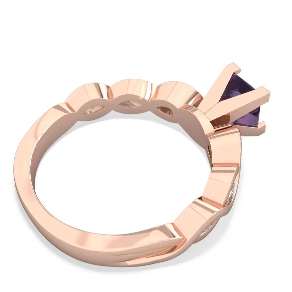 Amethyst Infinity 5Mm Square Engagement 14K Rose Gold ring R26315SQ