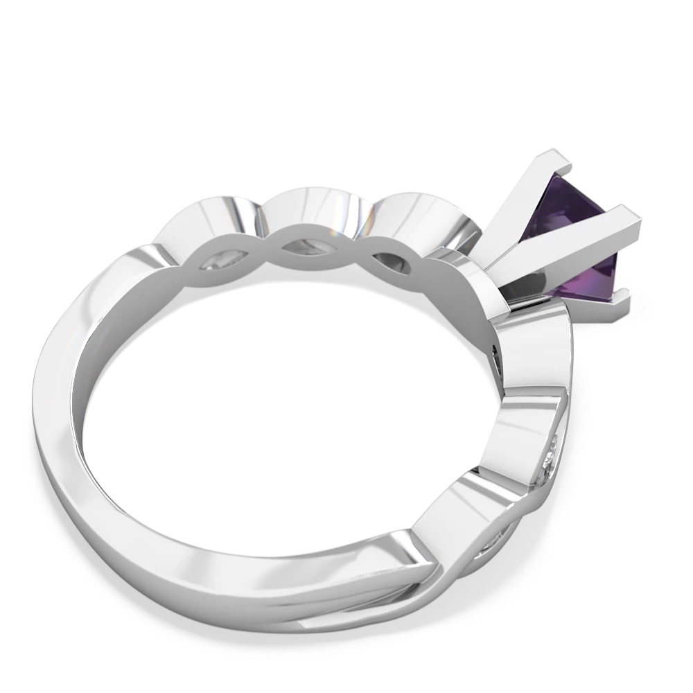 Amethyst Infinity 5Mm Square Engagement 14K White Gold ring R26315SQ