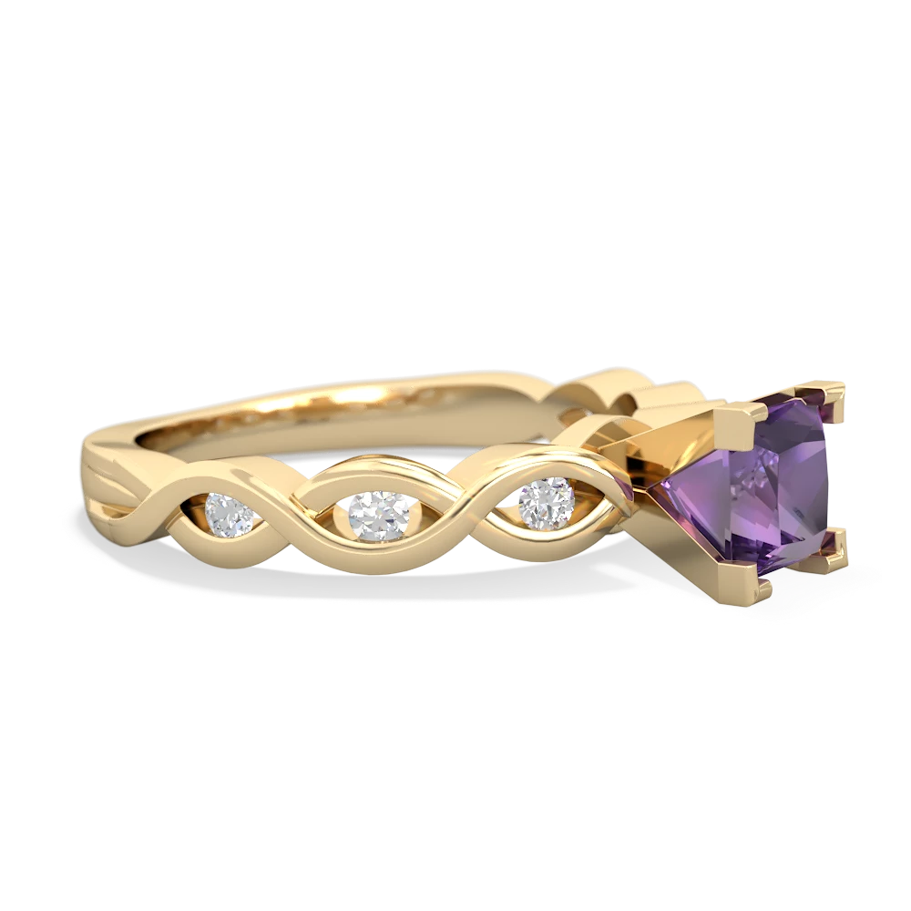 Amethyst Infinity 5Mm Square Engagement 14K Yellow Gold ring R26315SQ