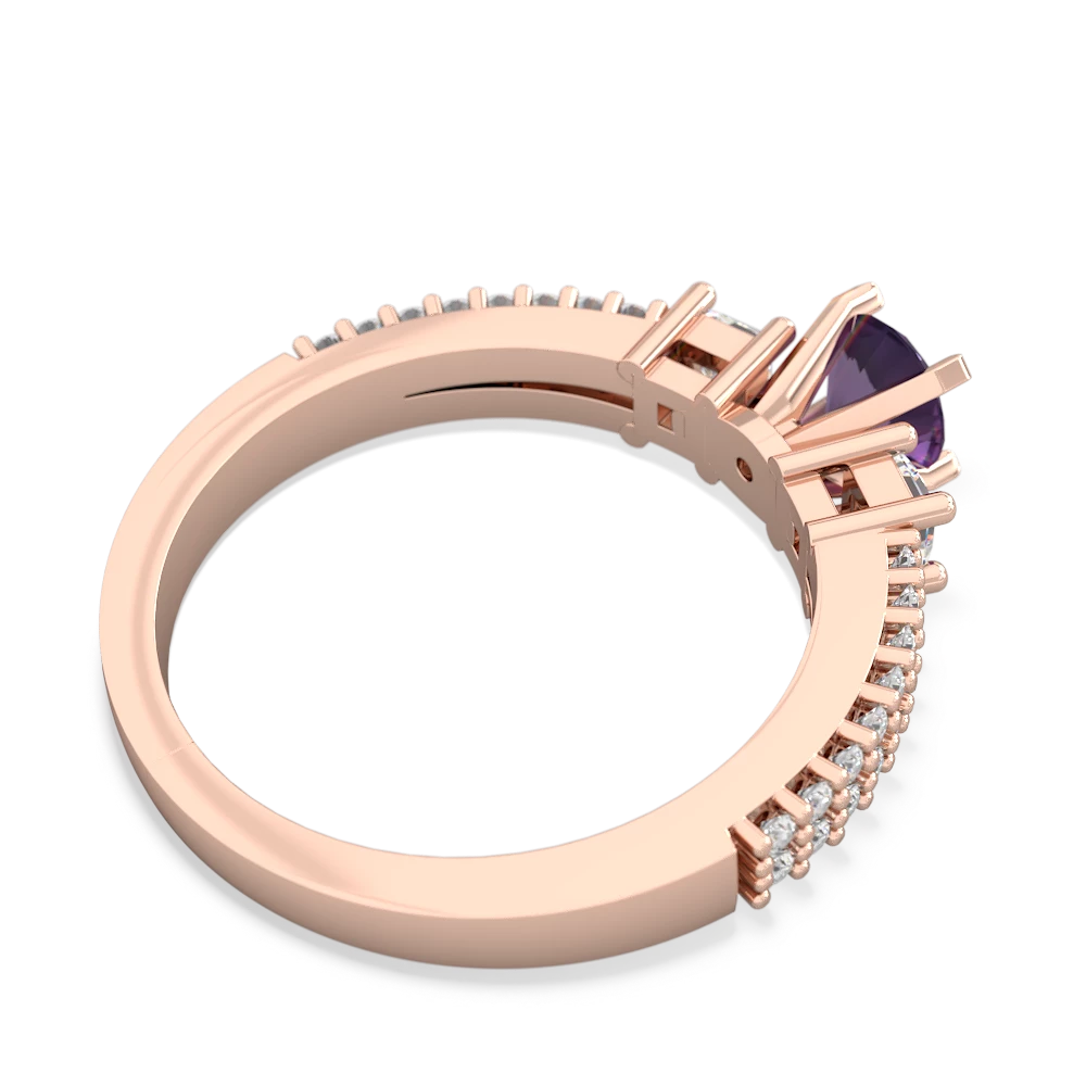 Amethyst Classic 5Mm Round Engagement 14K Rose Gold ring R26435RD