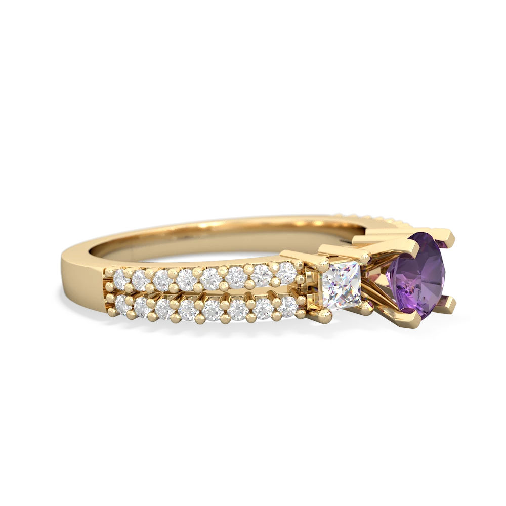 Amethyst Classic 5Mm Round Engagement 14K Yellow Gold ring R26435RD