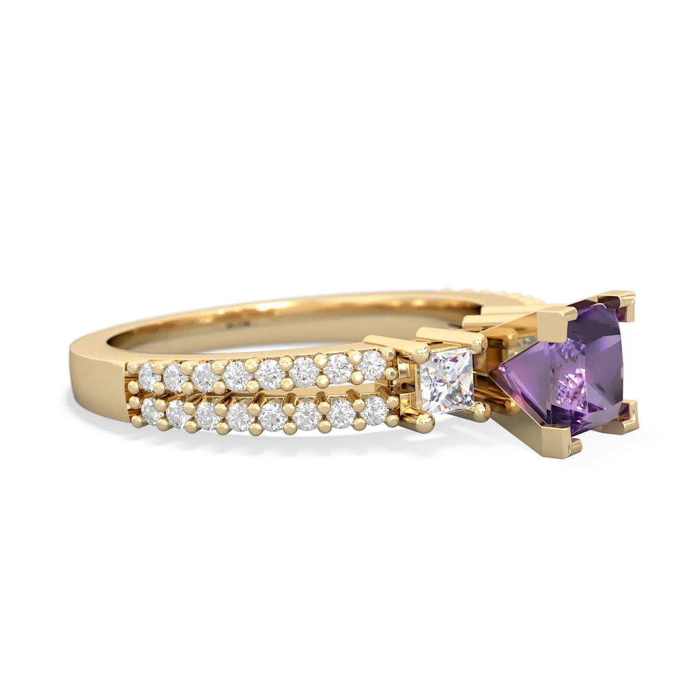 Amethyst Classic 5Mm Square Engagement 14K Yellow Gold ring R26435SQ