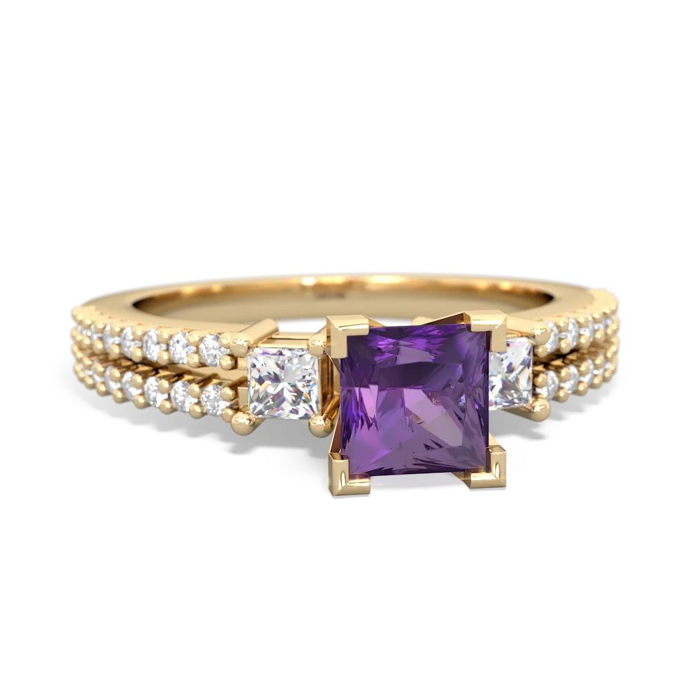 Amethyst Classic 5Mm Square Engagement 14K Yellow Gold ring R26435SQ