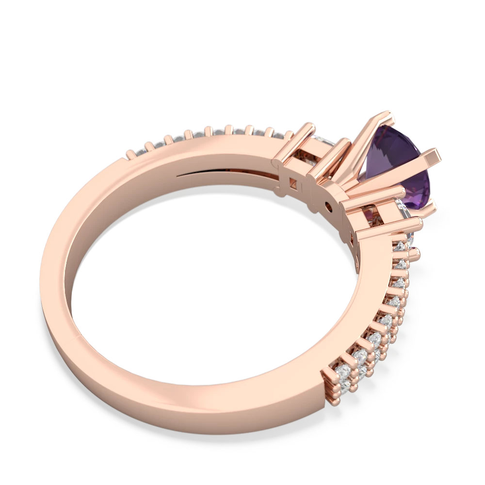 Amethyst Classic 6Mm Round Engagement 14K Rose Gold ring R26436RD