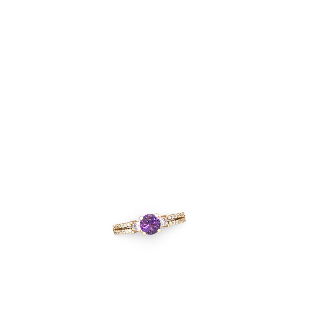 Amethyst Classic 6Mm Round Engagement 14K Yellow Gold ring R26436RD