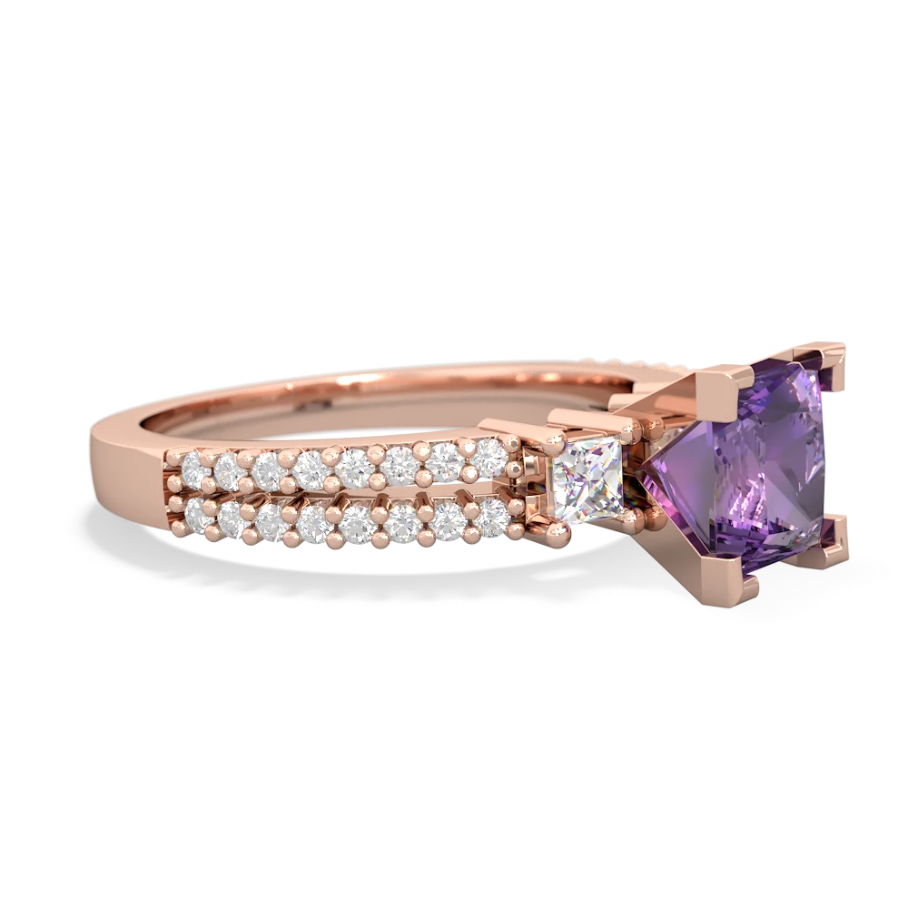 Amethyst Classic 6Mm Princess Engagement 14K Rose Gold ring R26436SQ