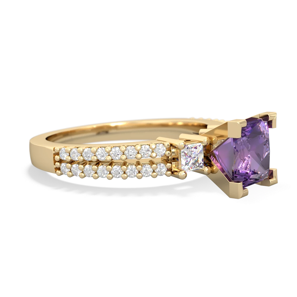 Amethyst Classic 6Mm Princess Engagement 14K Yellow Gold ring R26436SQ