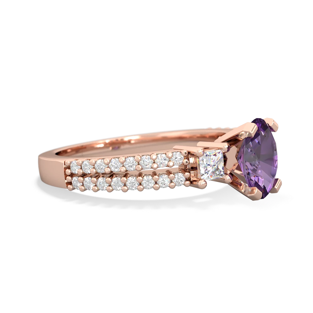 Amethyst Classic 7X5mm Oval Engagement 14K Rose Gold ring R26437VL