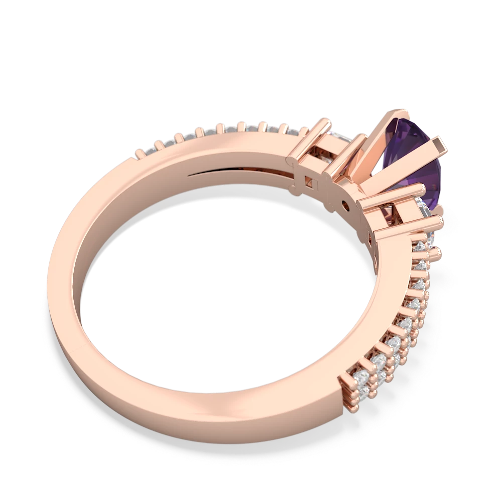 Amethyst Classic 7X5mm Oval Engagement 14K Rose Gold ring R26437VL