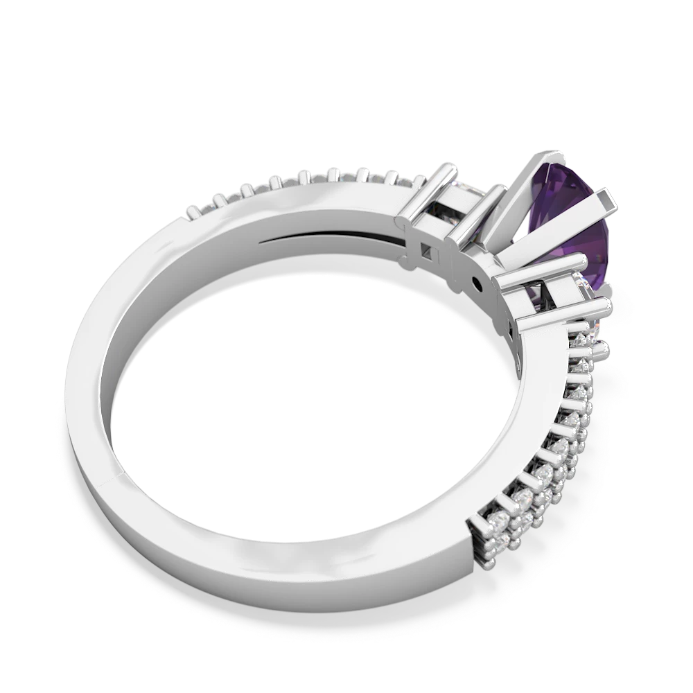 Amethyst Classic 7X5mm Oval Engagement 14K White Gold ring R26437VL