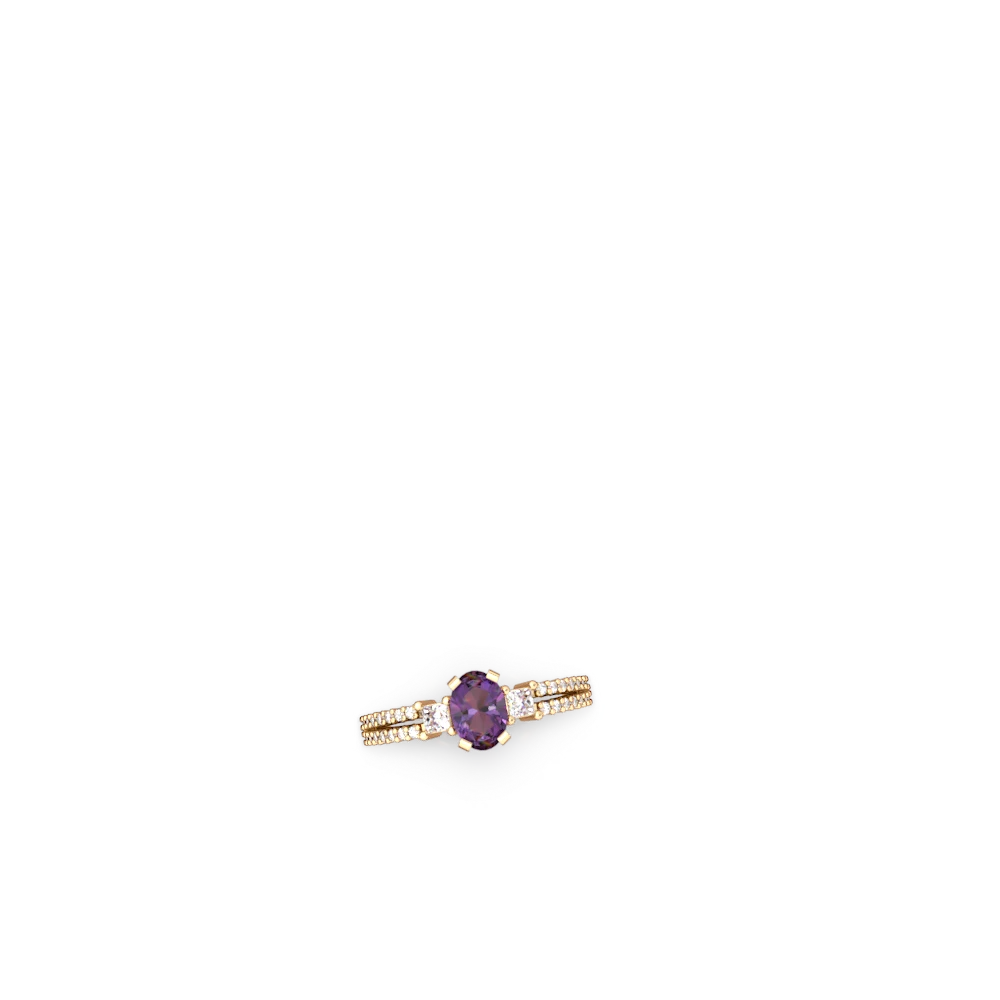 Amethyst Classic 7X5mm Oval Engagement 14K Yellow Gold ring R26437VL