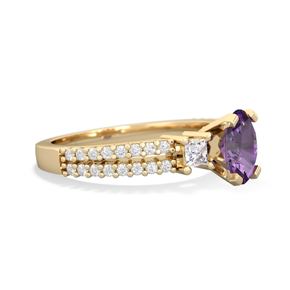 Amethyst Classic 7X5mm Oval Engagement 14K Yellow Gold ring R26437VL