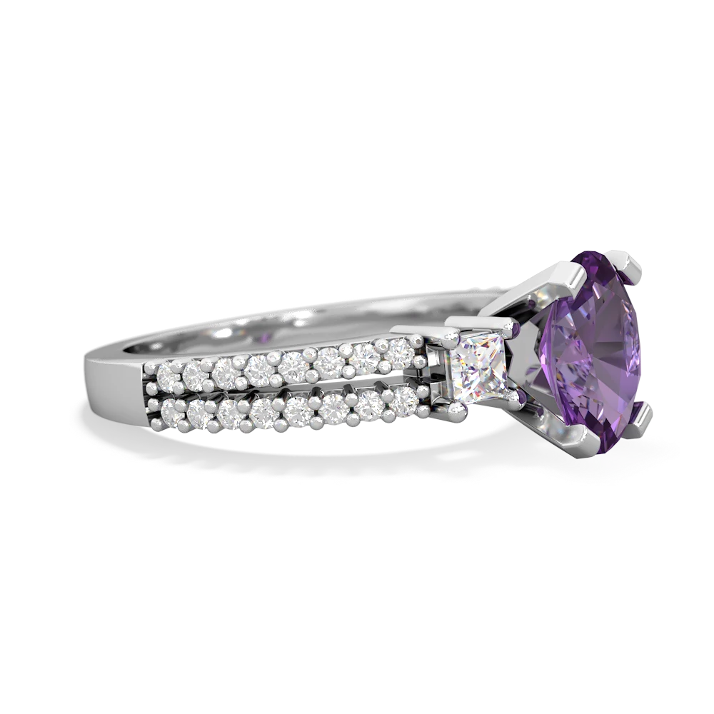 Amethyst Classic 8X6mm Oval Engagement 14K White Gold ring R26438VL