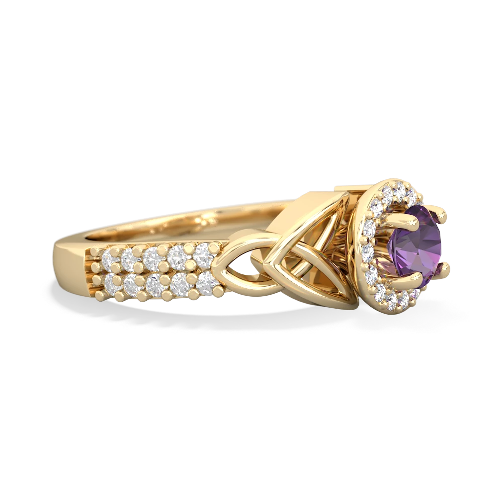 Amethyst Celtic Knot Halo 14K Yellow Gold ring R26445RH