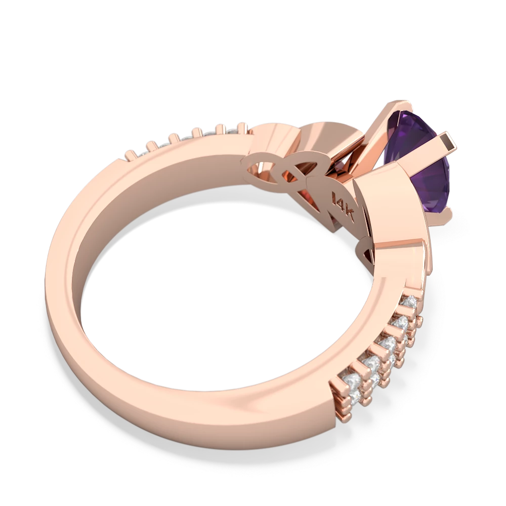 Amethyst Celtic Knot 8X6 Oval Engagement 14K Rose Gold ring R26448VL