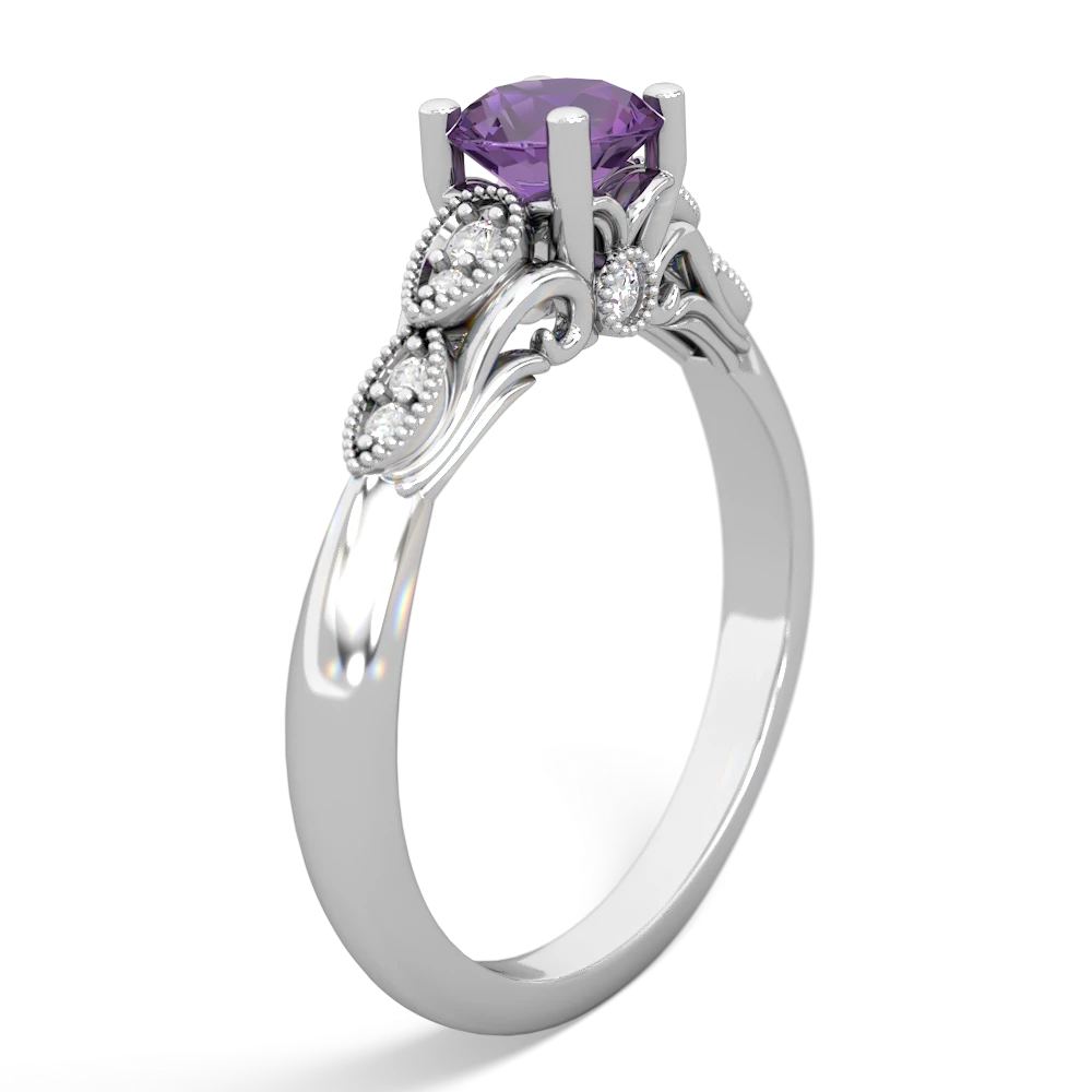 Amethyst Antique Elegance 14K White Gold ring R3100