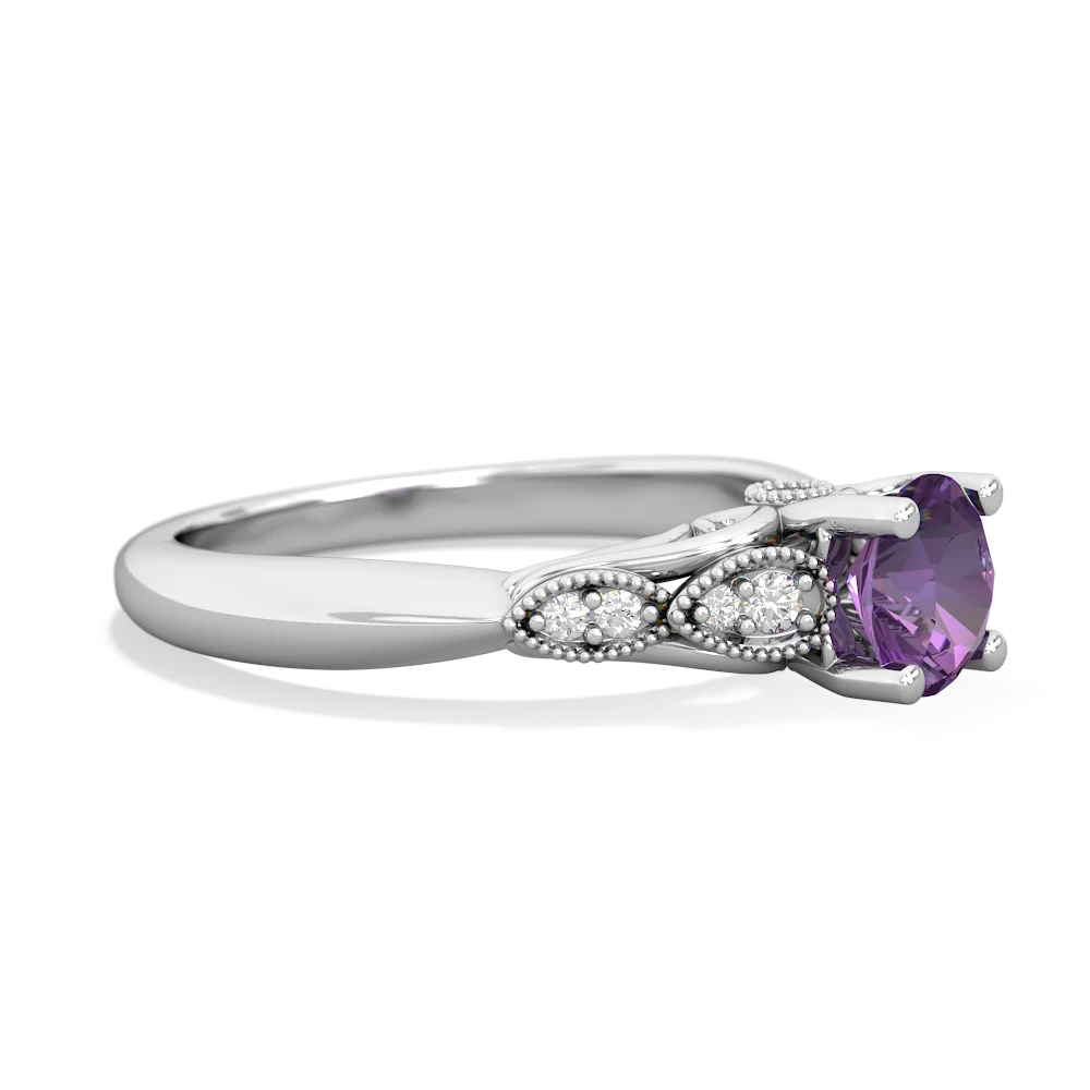 Amethyst Antique Elegance 14K White Gold ring R3100