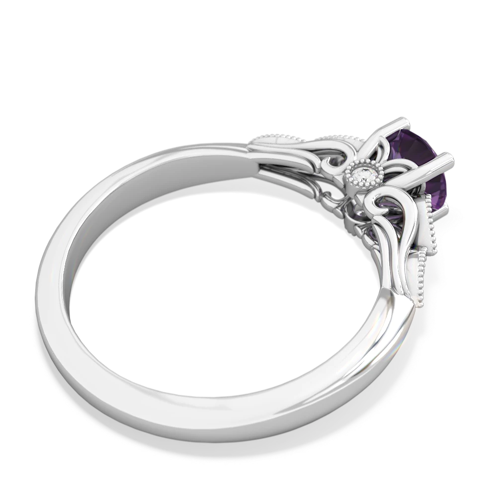 Amethyst Antique Elegance 14K White Gold ring R3100