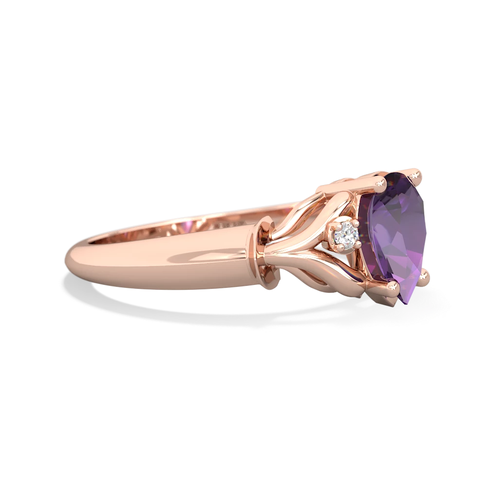 Amethyst Precious Pear 14K Rose Gold ring R0826