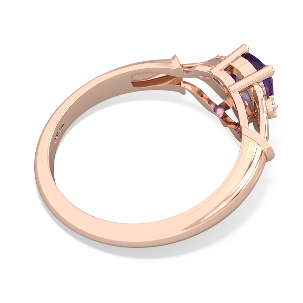 Amethyst Precious Pear 14K Rose Gold ring R0826