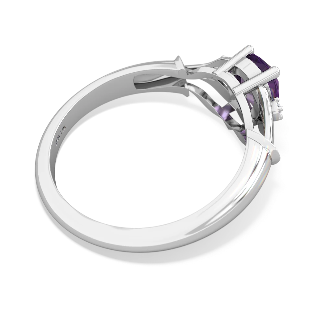 Amethyst Precious Pear 14K White Gold ring R0826