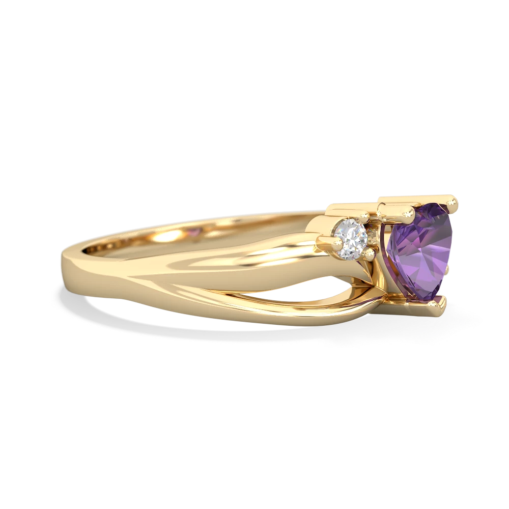 Amethyst Split Band Swirl 14K Yellow Gold ring R2130