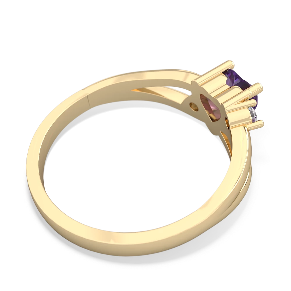 Amethyst Split Band Swirl 14K Yellow Gold ring R2130