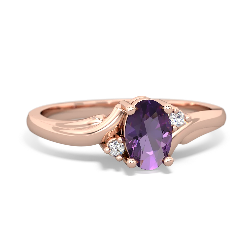 Amethyst Elegant Swirl 14K Rose Gold ring R2173