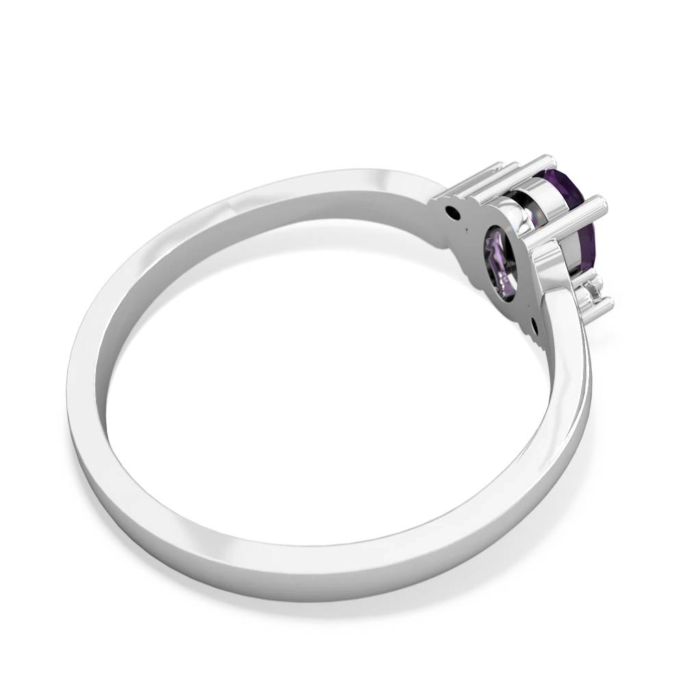 Amethyst Elegant Swirl 14K White Gold ring R2173