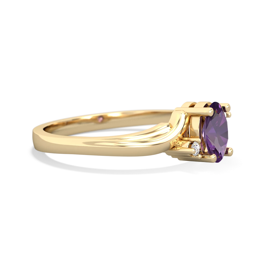 Amethyst Elegant Swirl 14K Yellow Gold ring R2173