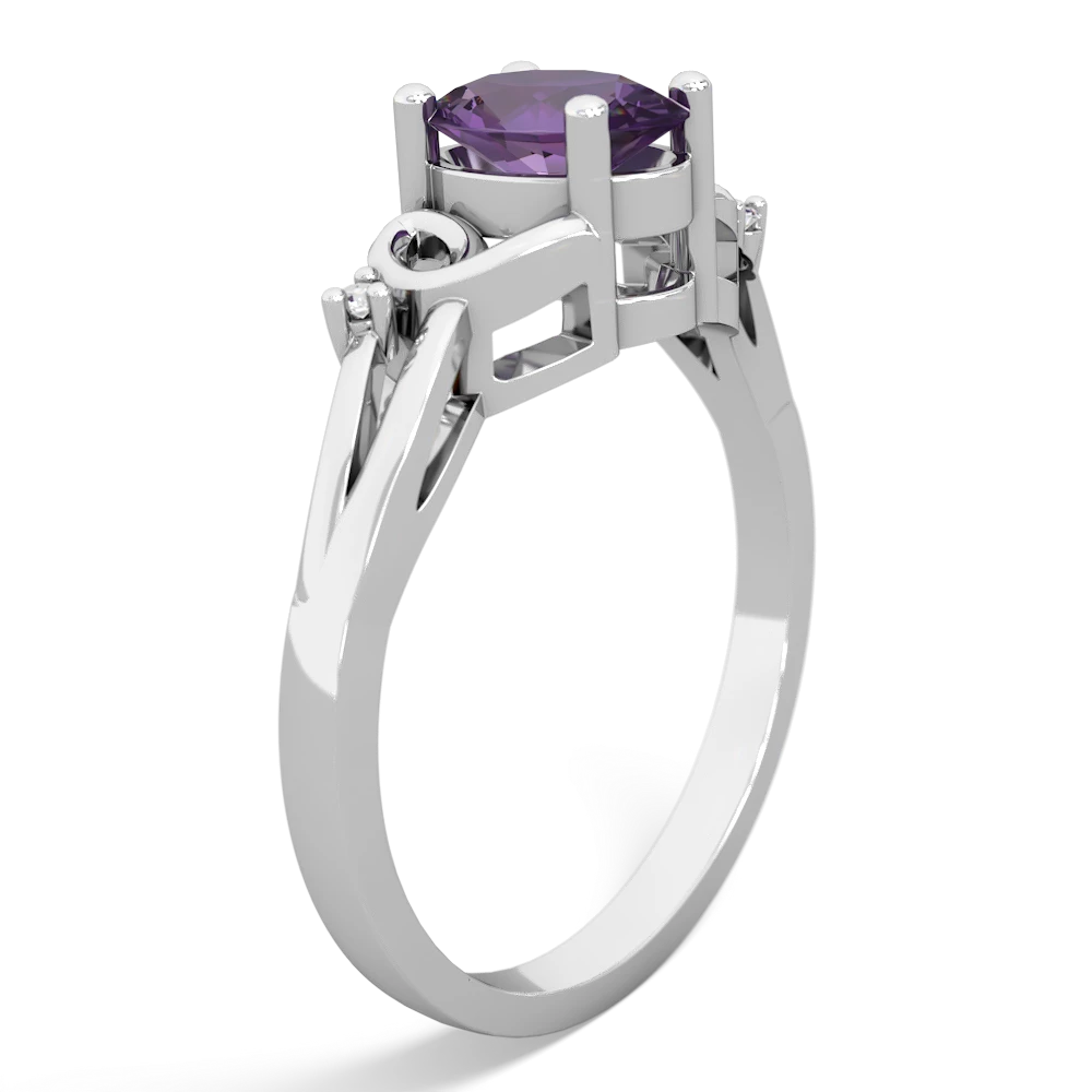 Amethyst Swirls 14K White Gold ring R2347