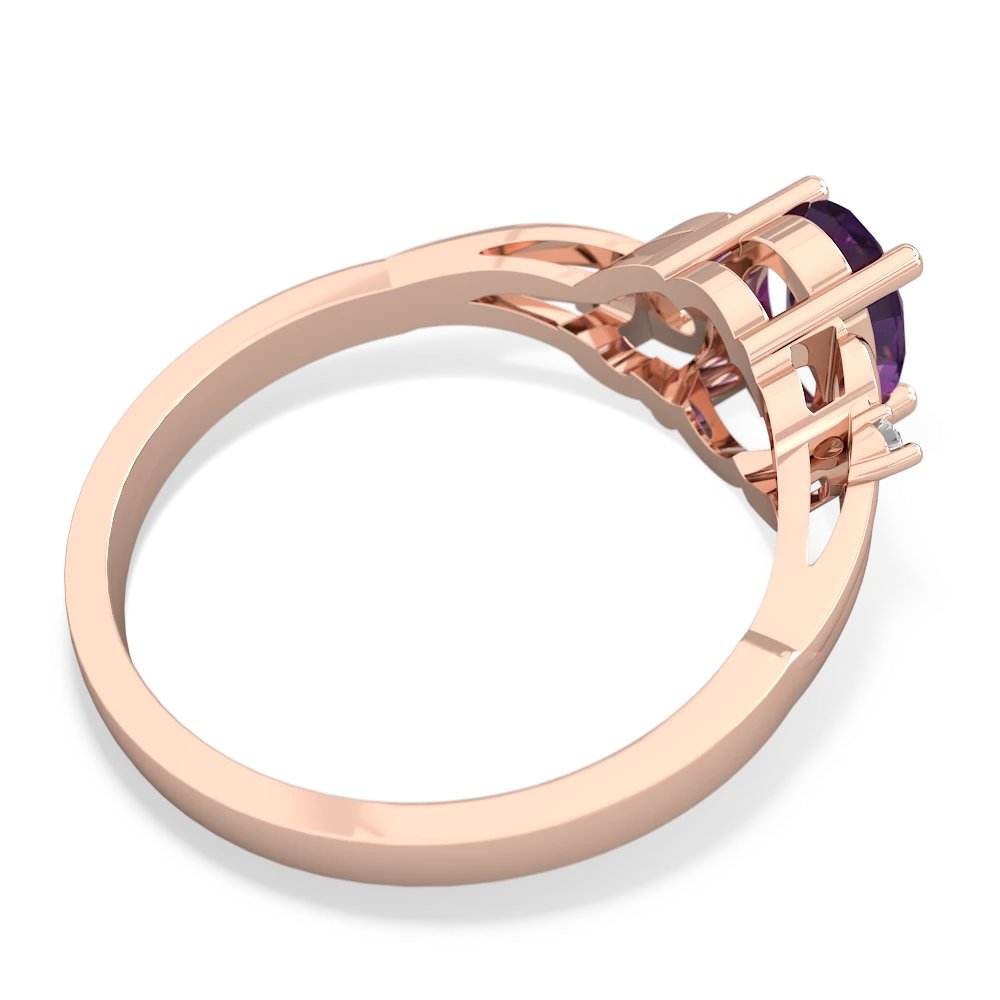 Amethyst Swirls 14K Rose Gold ring R2347