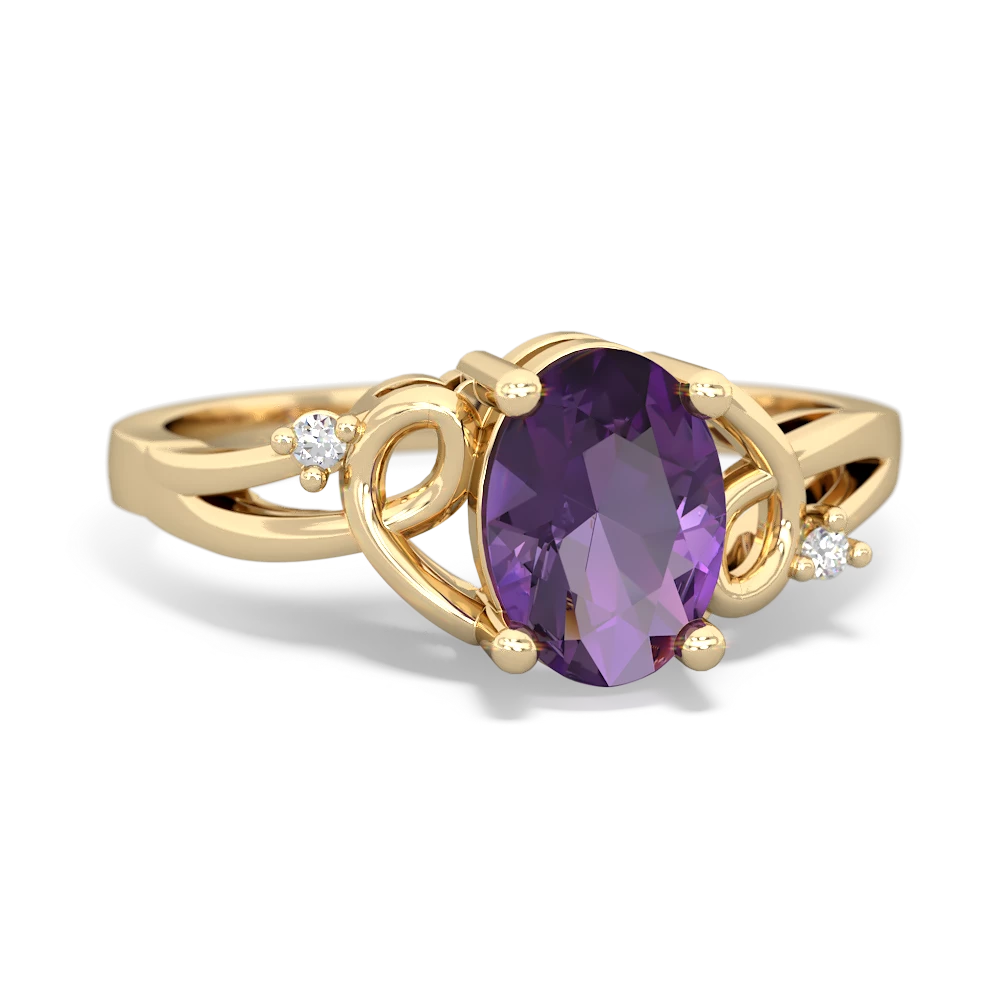 Amethyst Swirls 14K Yellow Gold ring R2347