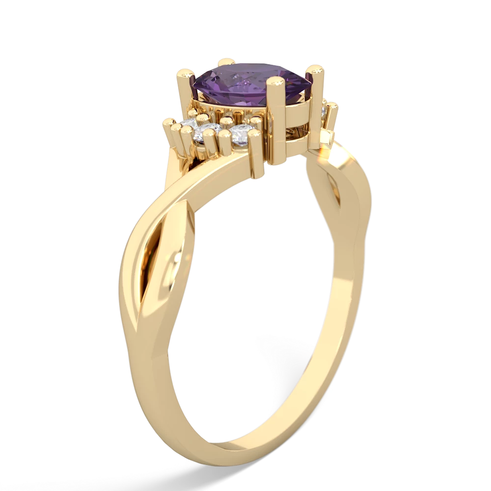 Amethyst Victorian Twist 14K Yellow Gold ring R2497