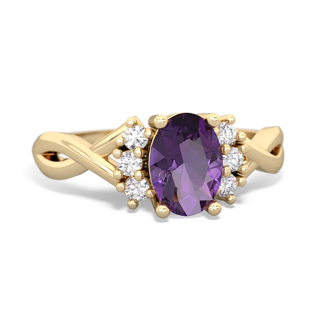 Amethyst Victorian Twist 14K Yellow Gold ring R2497