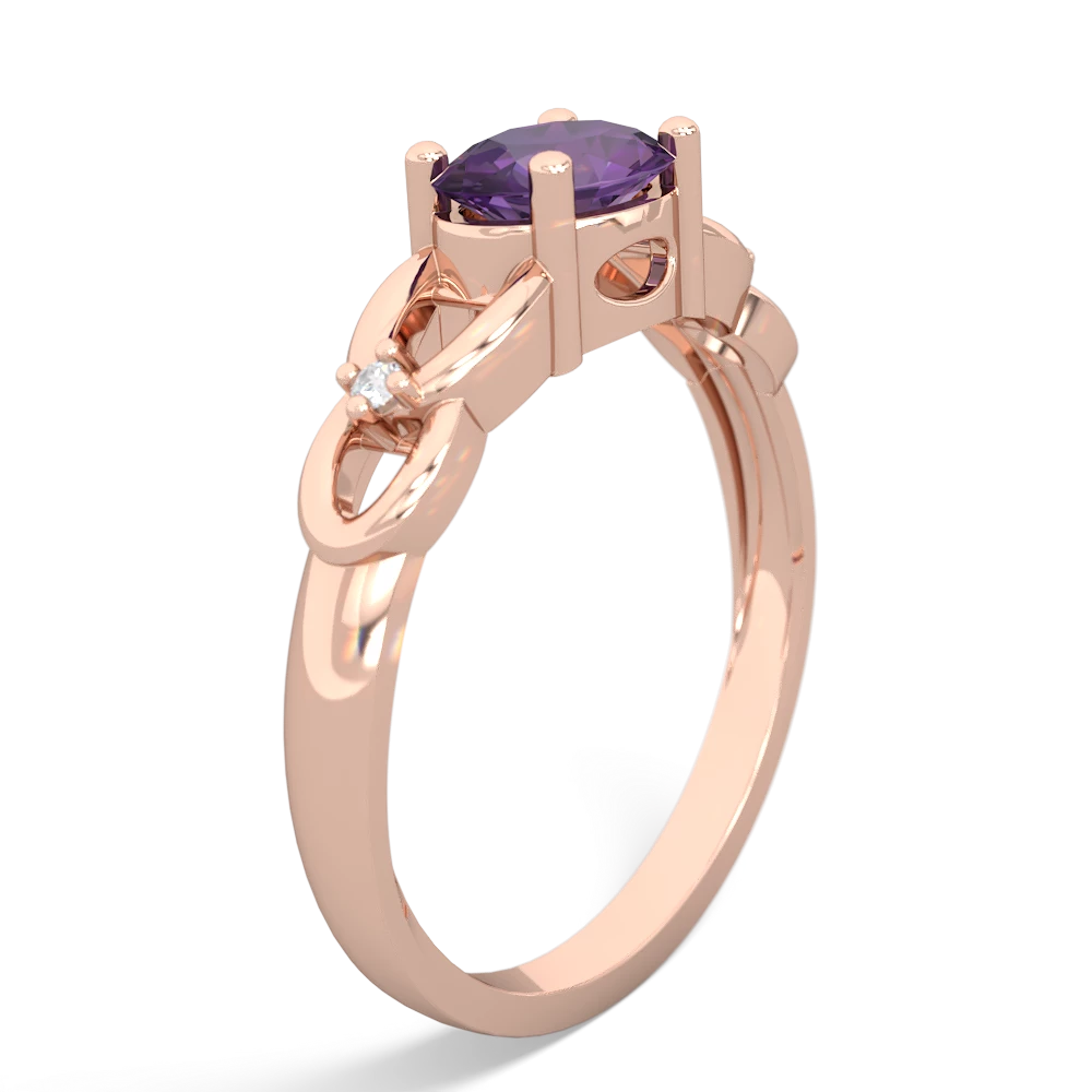 Amethyst Links 14K Rose Gold ring R4032