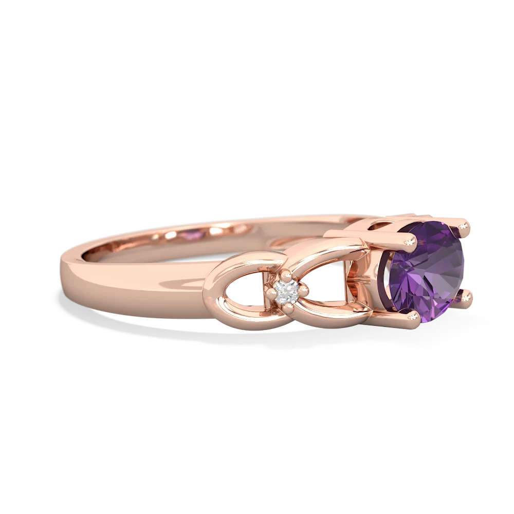 Amethyst Links 14K Rose Gold ring R4032