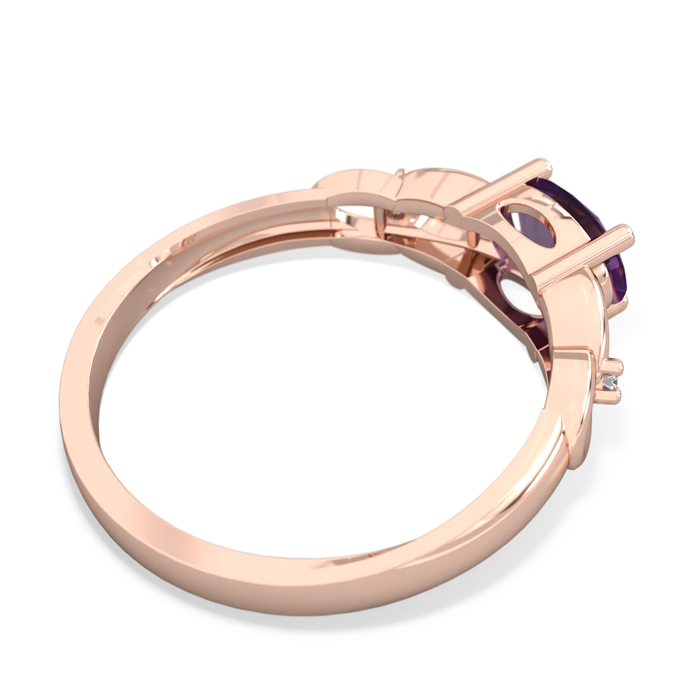 Amethyst Links 14K Rose Gold ring R4032