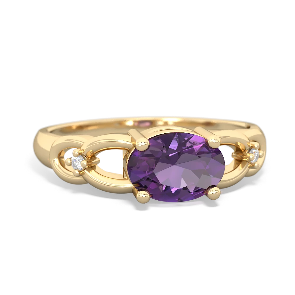 Amethyst Links 14K Yellow Gold ring R4032