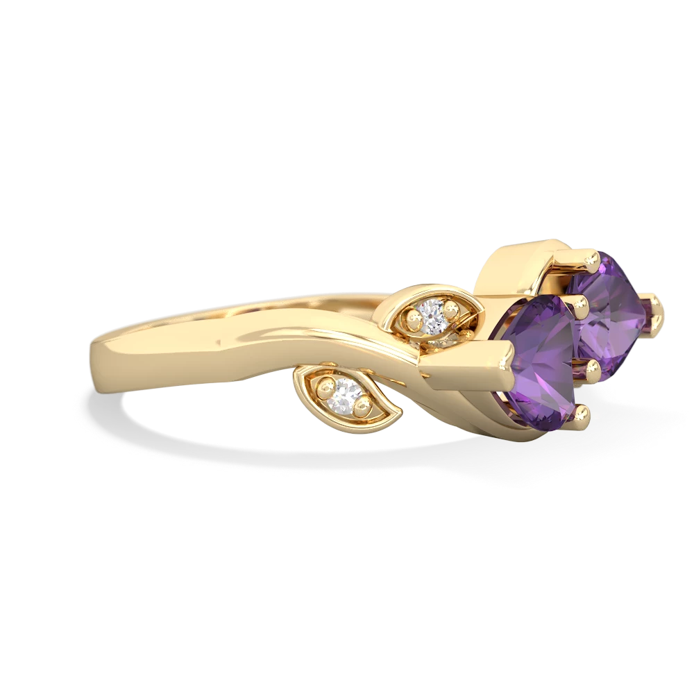 Amethyst Floral Elegance 14K Yellow Gold ring R5790