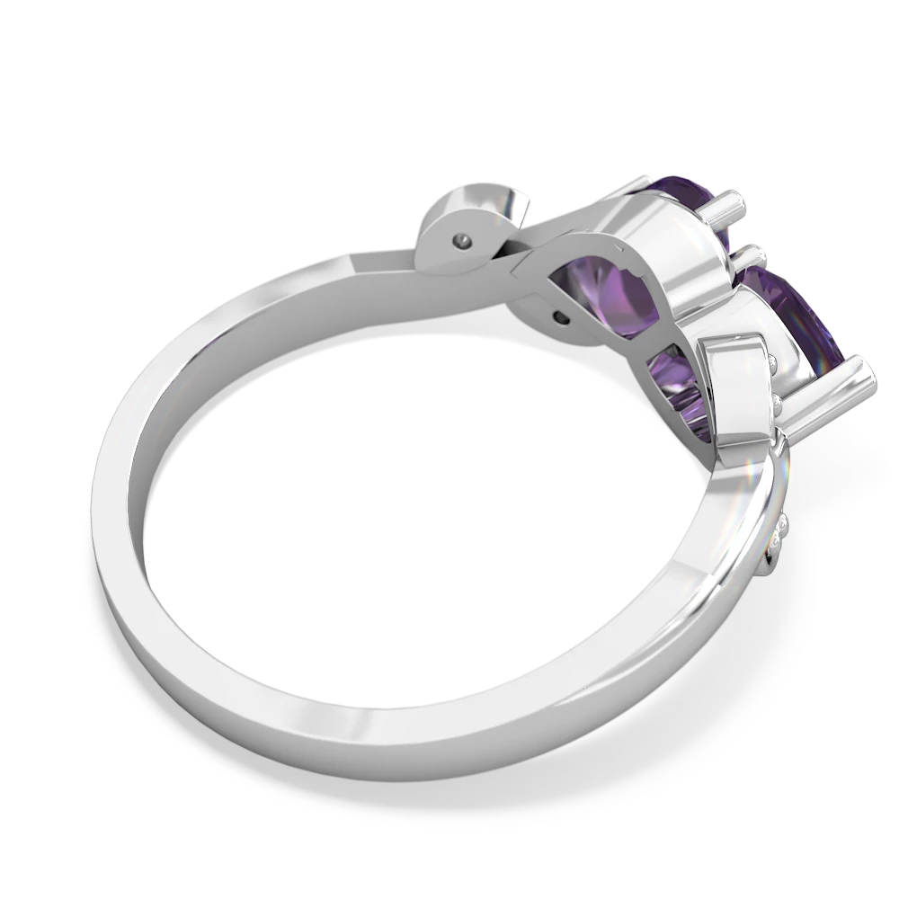 Amethyst Floral Elegance 14K White Gold ring R5790