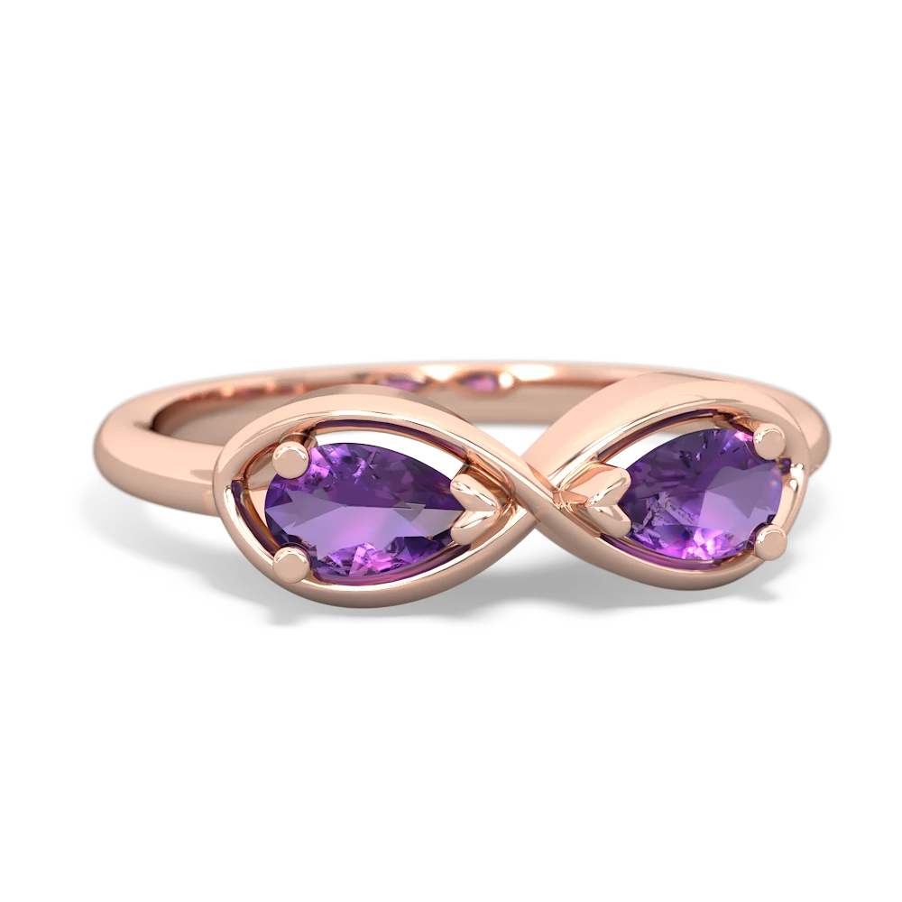 Amethyst Infinity 14K Rose Gold ring R5050