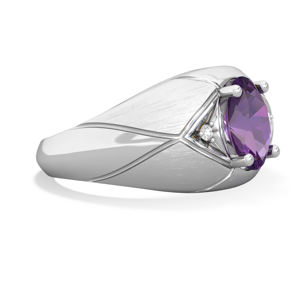 Amethyst Men's Crossroads 14K White Gold ring R0361